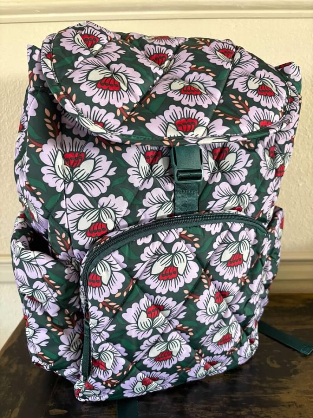 Vera Bradley Essential Rucksack Backpack Ultralight Bag Deep Lichen Green- NWT-